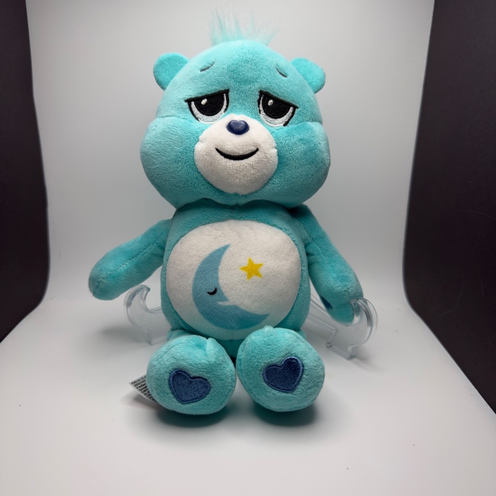 Care Bears‎ Bedtime Bear Teal Blue Plush Moon Star Basic Fun 2022 Stuffed Animal